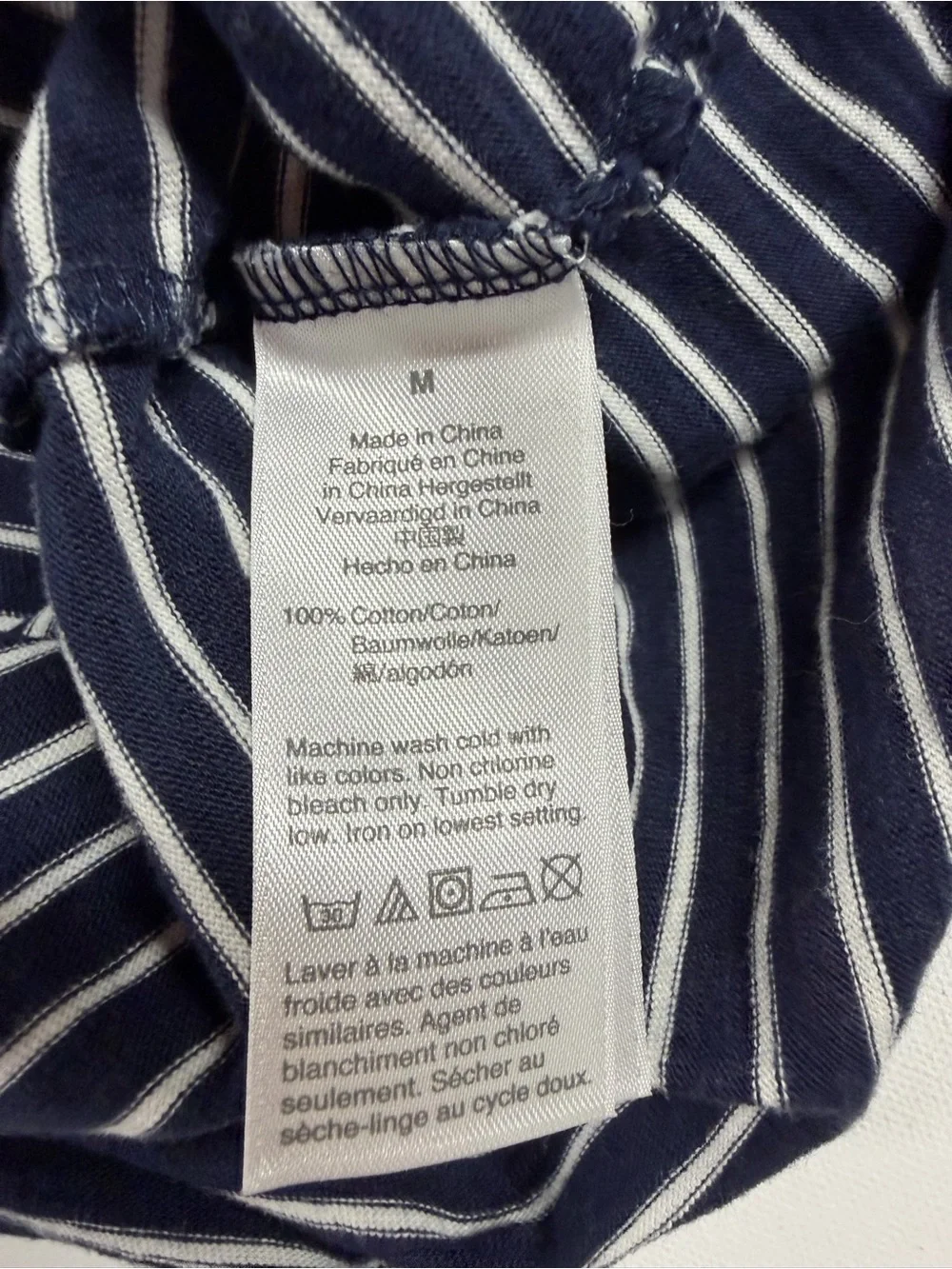 J. Crew Navy and Blue Striped Crewneck Pocket Tee